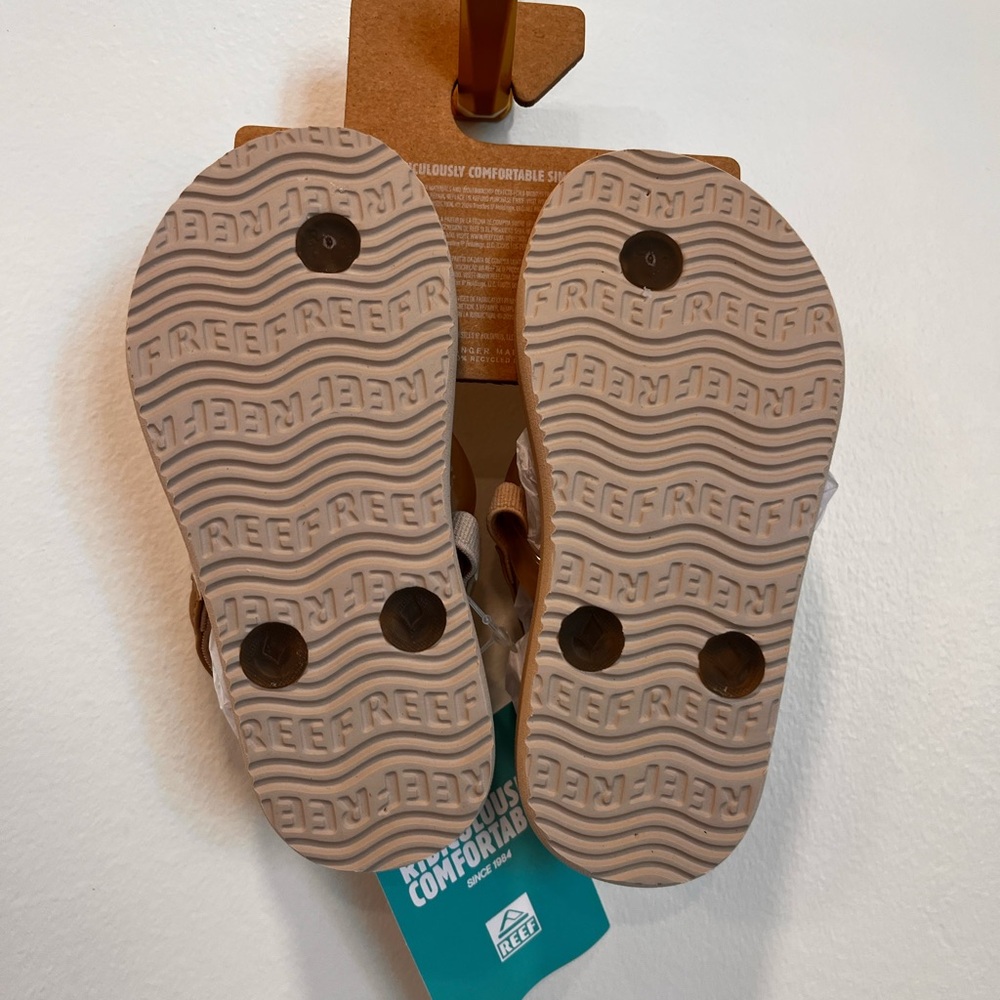 REEF FLIP FLOPS Sandals Toddler Kids Size US 8 New Little Charming Tan Waves - Picture 4 of 4